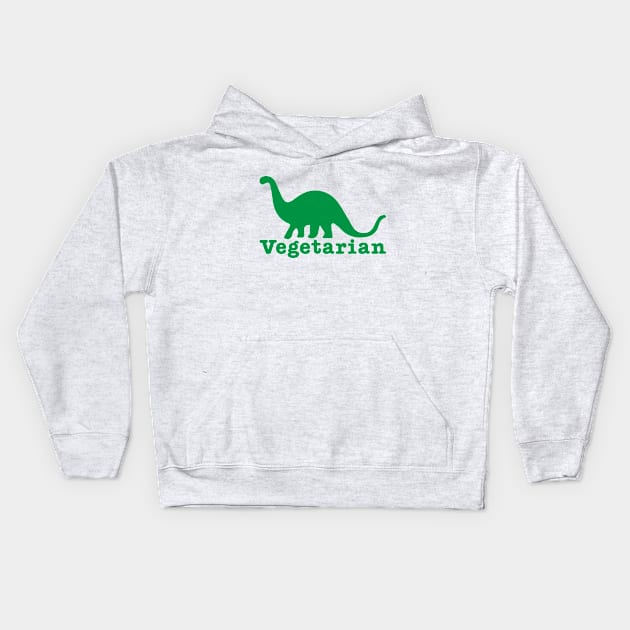 Vegan Vegetarian Dinosaur Funny Animal Humor Kids Hoodie by Mellowdellow